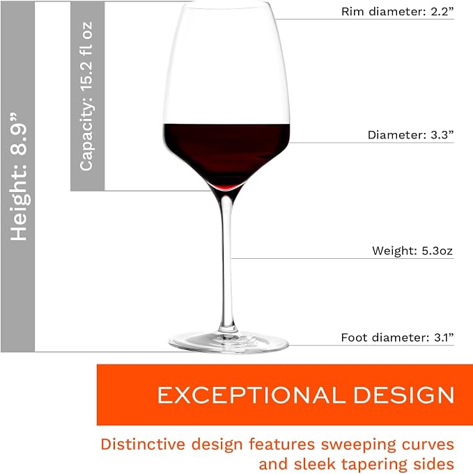 Stölzle Lausitz Red Wine Glasses 4 Set (EXPERIENCE). Dishwasher Safe Crystal Red Wine Glasses Set of 4 (15.25oz). Shatter-Resistant Crystal Wine Glasses Set of 4 - Genuine Stölzle Wine Glass Set - Image 5