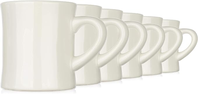 COLETTI Diner Coffee Mugs — Restaurant Coffee Mugs, Retro Coffee Mug – Sturdy & Heavy Diner Mug – Nostalgia in Every Sip [Cream, 11 oz, Set of 6] - Image 9