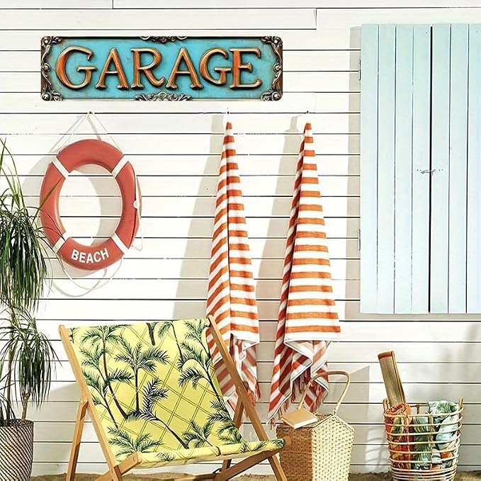 Bar Sign Bar Gifts Vintage Metal Wall Decor Sign"GARAGE" Street Sign Funny Man Cave Decor Accessories for Home, Bar, Bathroom, Bedroom Unique Retro Tin Signs for Outdoor 4 X 16 inches - Image 2