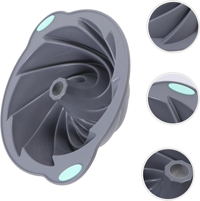 PRETYZOOM 1pc Daddio Cake Pans Alternative Silicone Dessert Spiral Cake Chiffon Mold Home Use Light Grey - Image 6