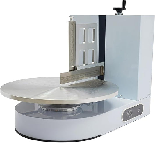 Cake Decorating Machine, 4-16 inch Cake Cream Spreading Coating Smearing Machine Cream Smooth Coating Decoration with Adjustable Spatula Turntable for Cake Shops, Dessert Shops (White)