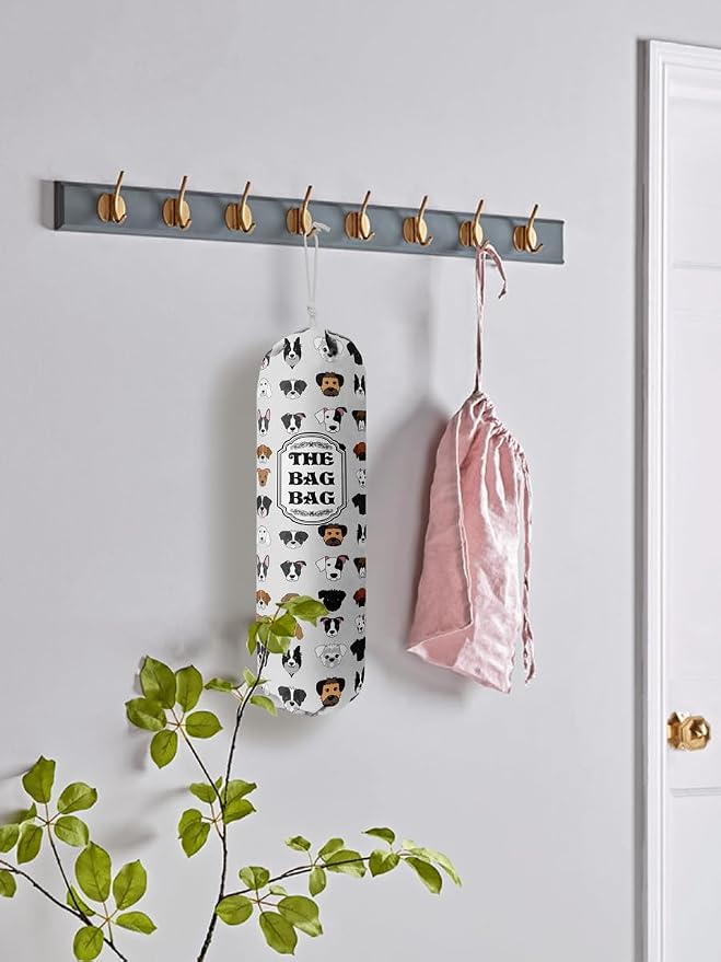 Grocery Bags Holder Organizer For Shopping Bags, Wall Mount Plastic Bags Storage Container Dispensers, Pet Lovers Home Kitchen Bags, The Bag Bag Grocery Bag Holder, Gifts For Women Dog Mom Dad (G-9) - Image 5