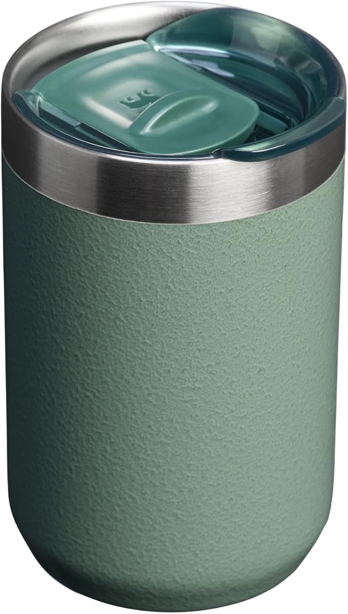 STANLEY Everyday Camp Cup 12 oz | Drink Through Lid | Cup for Coffee, Tea and Drinks | Insulated Stainless Steel | BPA-Free | Hammertone Green - Image 3