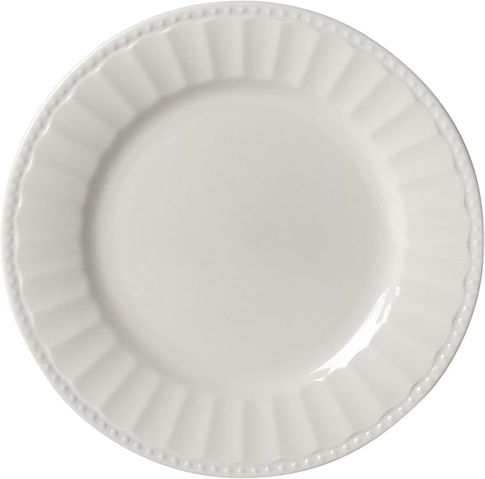 TTU Tabletops Gallery Embossed Bone White Porcelain Round Dinnerware Collection- Chip Resistant Scratch Resistant, Mosaico 16 Piece Dinnerware Set (Dinner Plate, Salad Plate, Cereal Bowl, Mug) - Image 5