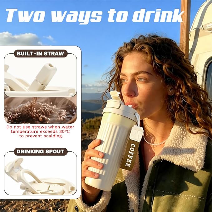 Vacuum Insulated Stainless Steel Travel Coffee Mug,Leak Proof Cup with Lid | 304 stainless steel mug with vacuum insulation, leak proof lid, silicone grip and car cup holder friendly design - Image 4