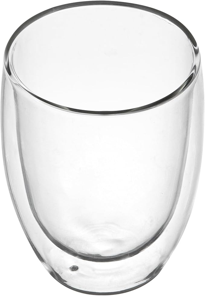 Restaurantware-Forma Professional 11.8 Ounce Double Wall Coffee Cups, 2 Insulated Latte Glasses - Dishwashable, Reusable, Clear Glass Beverage Cups, Freezable, For Hot Or Cold Beverages