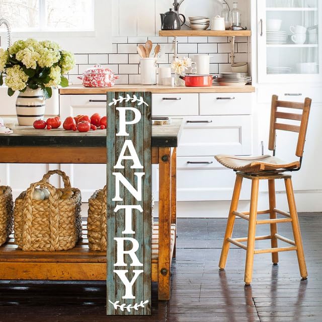 Vertical Pantry Sign Wall Decor 8"x48" Pantry Decor Farmhouse Wood Large Pantry Sign for Hanging Kitchen Sign Wood Sign Vertical Sign Wood Sign Kitchen Wall Art Decor Hanging Plaque Sign - Image 2
