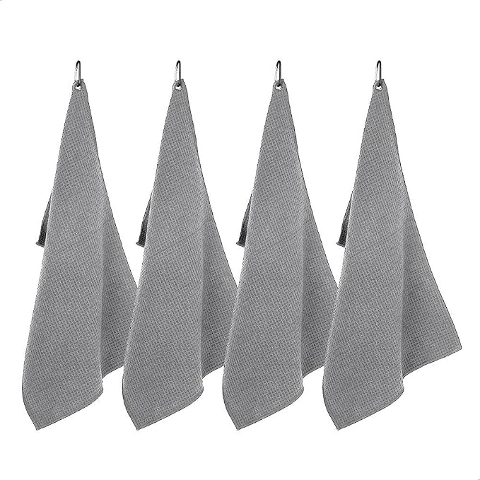 watchget Microfiber Cleaning Cloth,Barista Micro Cloth 4 Pack Grey | Barista Towels Espresso Towel Espresso Machine Cloths,Steam Wand Cloth,Kitchen Cleaning Cloth Waffle Weave(12"x12") by watchget