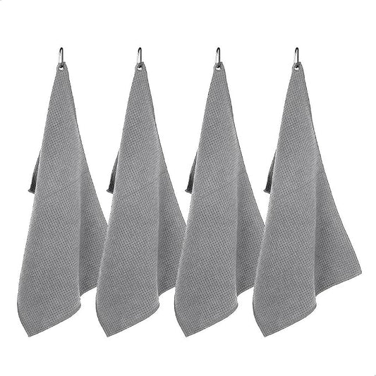 watchget Microfiber Cleaning Cloth,Barista Micro Cloth 4 Pack Grey | Barista Towels Espresso Towel Espresso Machine Cloths,Steam Wand Cloth,Kitchen Cleaning Cloth Waffle Weave(12"x12") by watchget