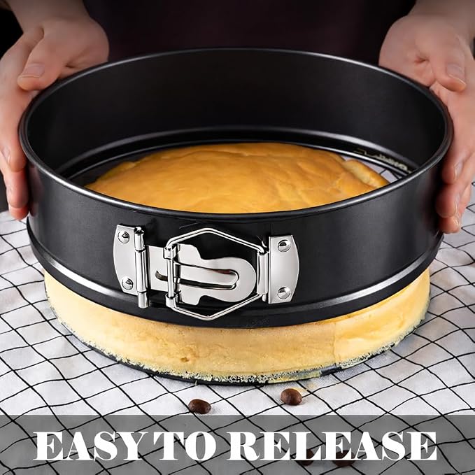 9 Inch Springform Pan 50Pcs Parchment Paper Cheesecake Nonstick Baking Mold | Round Tin Leakproof Removable Bottom Bakeware for Cake Pie Pizza and Quiches Carbon Steel and Non-stick Coating - Image 3