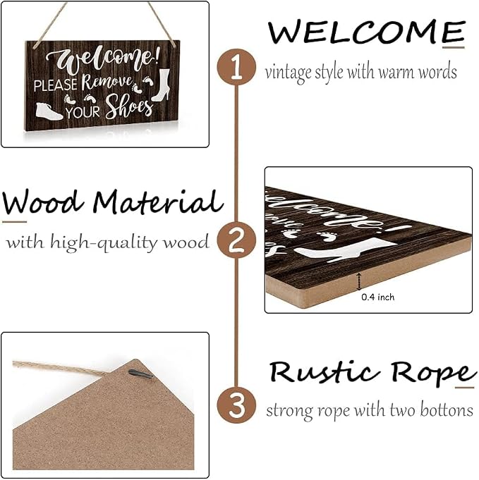 Funny Welcome Rustic Wooden Sign - 12X6 Inch Wall Hanging Decor for Home Office Coffee Bar - Image 4