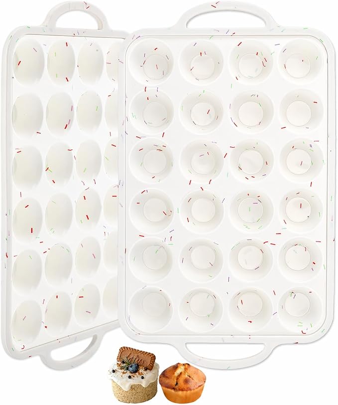 Silicone Mini Muffin Pans for Baking 24 Cup with Steel Frame Non-Stick, 2Pack Small Cupcake Pan, BPA Free Food Grade, Easy Release, Dishwasher Oven Freezer Microwave Safe for Muffin Tin Cake Pop Molds - Image 9
