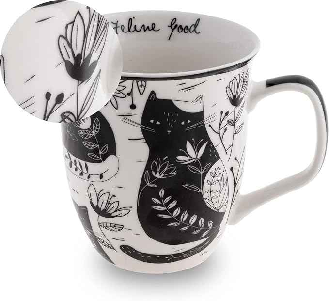 Karma Gifts 14 oz Black and White Boho Mug Beetle - Cute Coffee and Tea Mug - Ceramic Coffee Mugs for Women and Men - Image 8