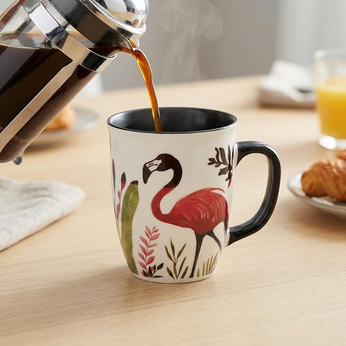 Ceramic Flamingo Coffee Mug - 16oz Color Changing Mug, Large Coffee Mugs for Hot Cocoa Tea, Pink Flamingo Gifts for Women, Valentine's Day Gifts for Girlfriend Wife - Image 4