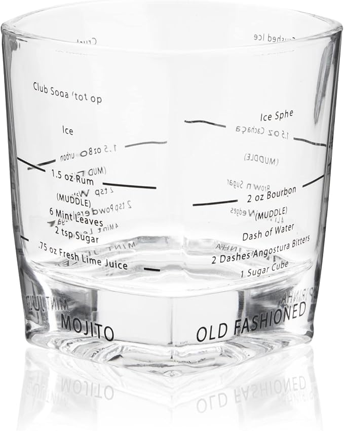 True Cocktail Rocks Glasses with Recipes for Old Fashioned, Mojito, Mint Julep & Caipirinha, Old Fashioned Glasses, Bar Glassware, 8.5 oz, Set of 4 - Image 6