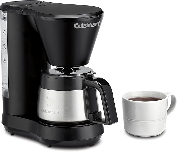 Cuisinart 5-Cup Coffee Maker with Stainless Steel Carafe, Coffee Machine with Removable Water Reservoir, Charcoal Water Filter, 30-Minute Keep Warm, and Brew Pause, DCC-5570NAS, Stainless Steel - Image 3
