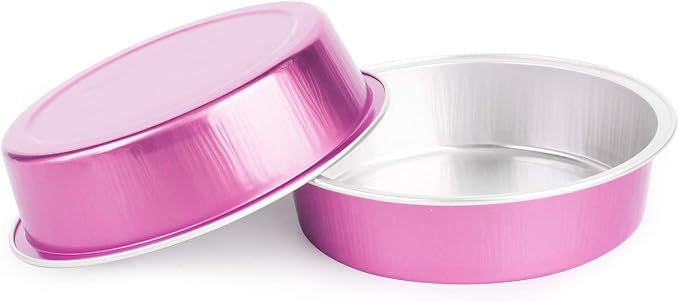 Beasea Mini Pie Pans with Lids, 4 Inch 50 Pack Disposable Mini Pie Tins Tart Pans, 8 Oz Pink Aluminum Tart Tins Mold Round Oven Baking Cups Small Cake Pan for Cheesecake Quiche - Image 6
