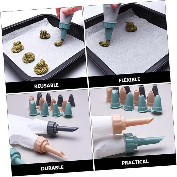 2 Sets Reusable Piping Bags with Tips PP Frosting Bags for Cake Decorating Clean for Icing Cookies Cupcakes Smooth Interior for Precise DIY Baking