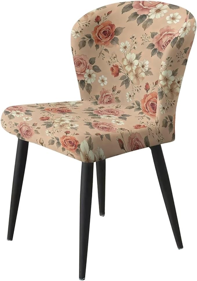 Vintage Flower 2 Pcs Bar Stool Seat Covers Soft Comfortable Bar Stool Seat Covers Slipcovers Reusable Chair Cover for Kitchen Island Bistro Cafe - Image 3