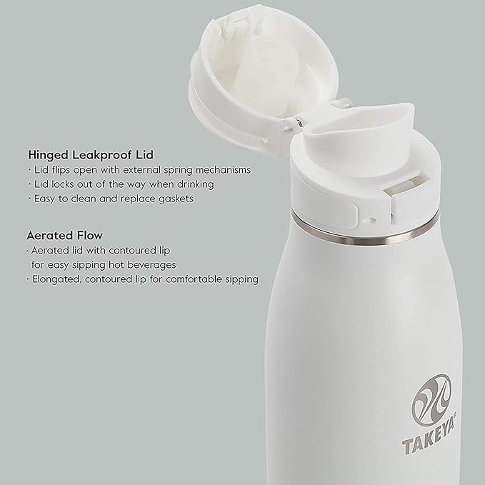 Takeya Traveler Stainless Steel Travel Coffee Mug with Flip-Lock Lid (25 oz, Aqua)- Leakproof Insulated Mug for Coffee & Tea - Image 3