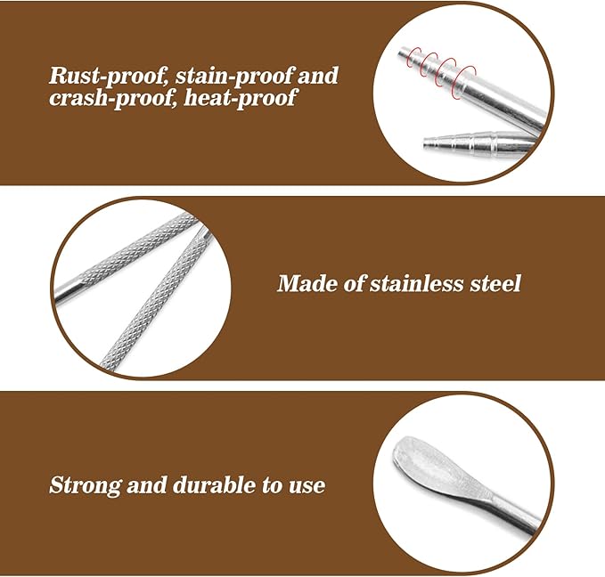 4 Pieces Latte Art Pen Cinnamon Pen for Coffee,Dual-Ended Latte Art Pen,Stainless Steel Silver,for Coffee Bar Barista Make Creative Coffee Designs Decors