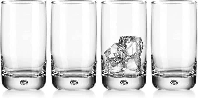 Set of 4 Highball Glasses 16 Oz Collins Cocktail Drinking Glass Cups, Bubble Base Glassware for Water, Juice, Cocktails, Beer Pint Glasses, Modern Basic Tumblers. - Image 7