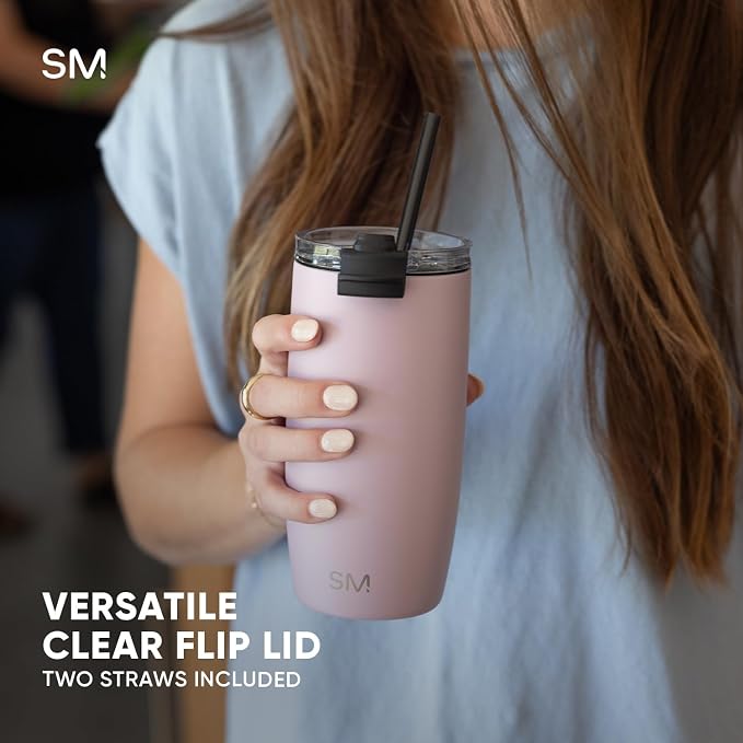 Simple Modern Travel Coffee Mug with Lid | 12oz | Pink | Voyager Coffee Cup, Coffee Tumbler for Hot & Iced Drinks | Insulated Stainless Steel Travel Mug | Blush - Image 6