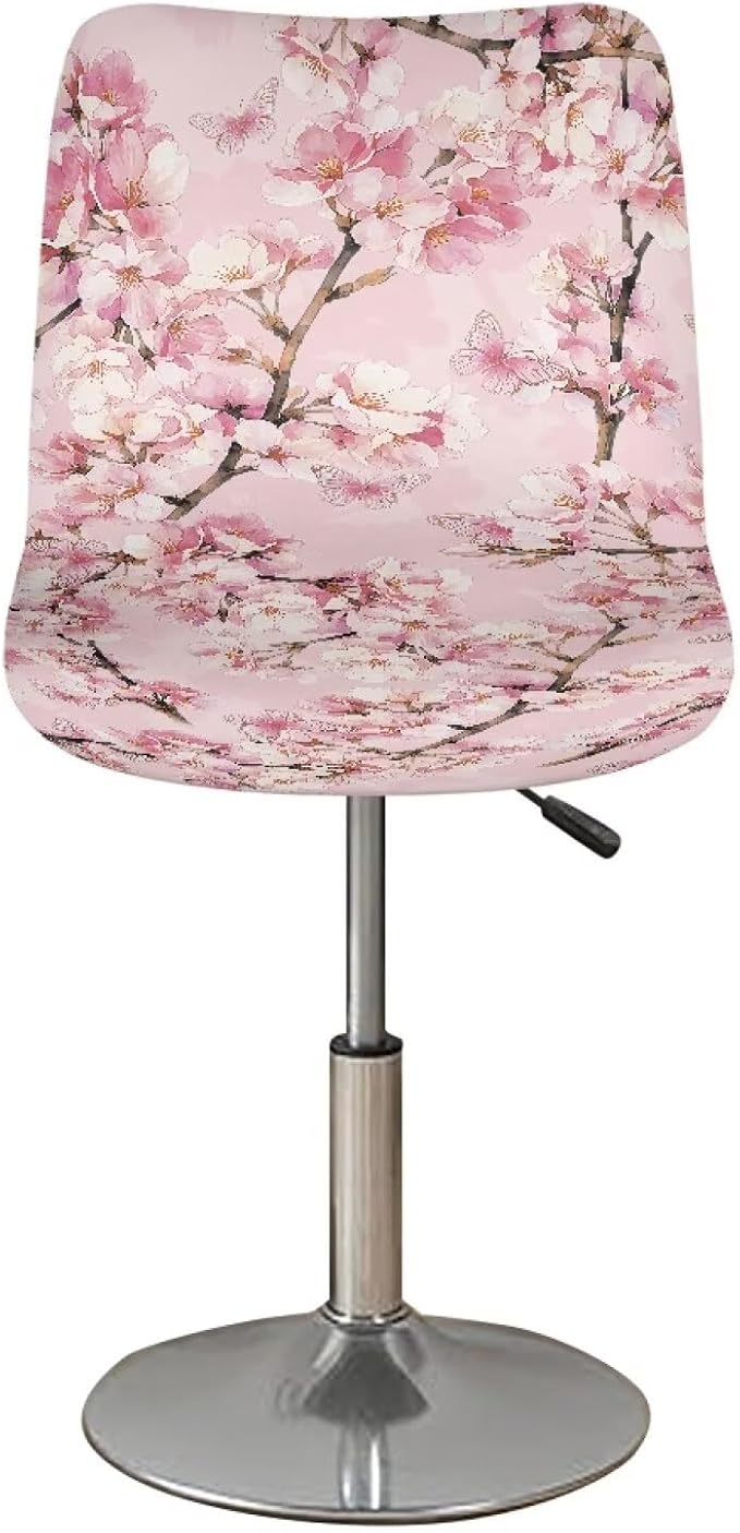 Cherry Blossom Bar Stool Seat Covers, Washable Removable Bar Stool Chair Covers Counter Height Chairs Covers Swivel Barstool Covers Daily Decor - Image 2