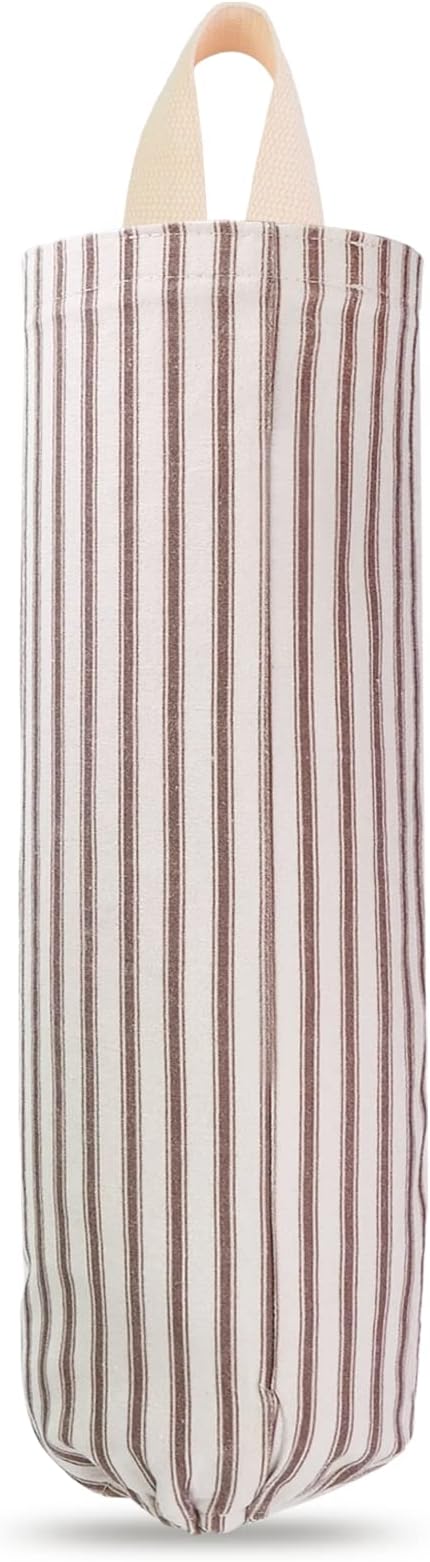 Plastic Bag Holder, Wall Mount Grocery Bag Holder, Reusable Trash Bags Organizer for Home Kitchen Pantry Decor (Brown) by TOGETRUEHOME