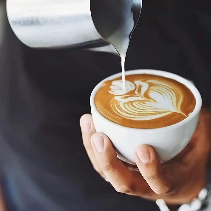 Espresso Steaming Pitcher Milk Frothing-Cup - Stainless Steel Cappuccino Coffee Steamer Jug Matcha Chai Hot Chocolate Cup 32 Oz (900ml)