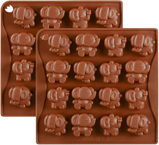 2 Pack Elephant Chocolate Candy Molds, Elephant Silicone Keto Fat Bombs Molds Mini Soap Crayon Melt Resin Mould Ice Cube Tray Baby Shower Party Favors Supplies by HiParty