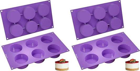 Bakerpan Silicone Mini Cake Mold, for Tarts, Cupcakes - Set of 2 - Mini Cheesecake, Mousse Desserts, Chocolate Covered Oreo Cookie Molds (Pack of 2)