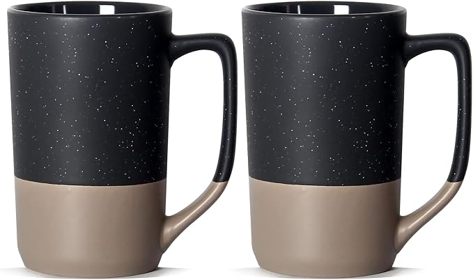 16 OZ Tall Coffee Mugs with Speckled, Large Diner Grey Cups with Handle, Bulk Ceramic Cup for Porcelain Cup or Mug Lovers DIY Gifts, Safe for Dishwasher, Microwave, Set of 2 - Image 7
