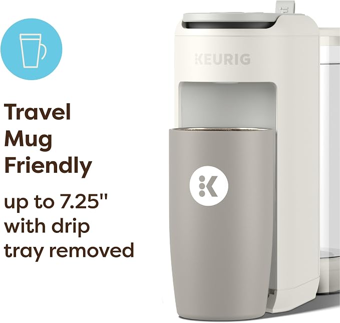 Keurig K-Mini Mate Plus Single-Serve K-Cup Pod Coffee Maker, Compact, 3 Cup Sizes, Brew Over Ice and Strong Button Features, 50 oz Removable Reservoir, Warm Stone - Image 7