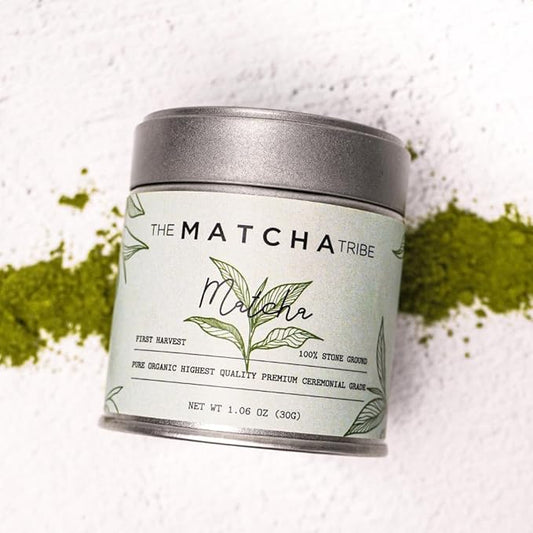 Organic Ceremonial Grade Matcha Powder – First Harvest Stone-Ground Green Tea from Uji & Kagoshima, Japan | USDA Organic | Premium Antioxidant Superfood | 30g Tin