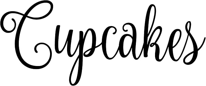 Cupcakes 6w x 2.5h Label | Kitchen Pantry Organization | Die Cut Vinyl Decal | Black Fancy Font (Sticker Only) by MinglewoodTrading