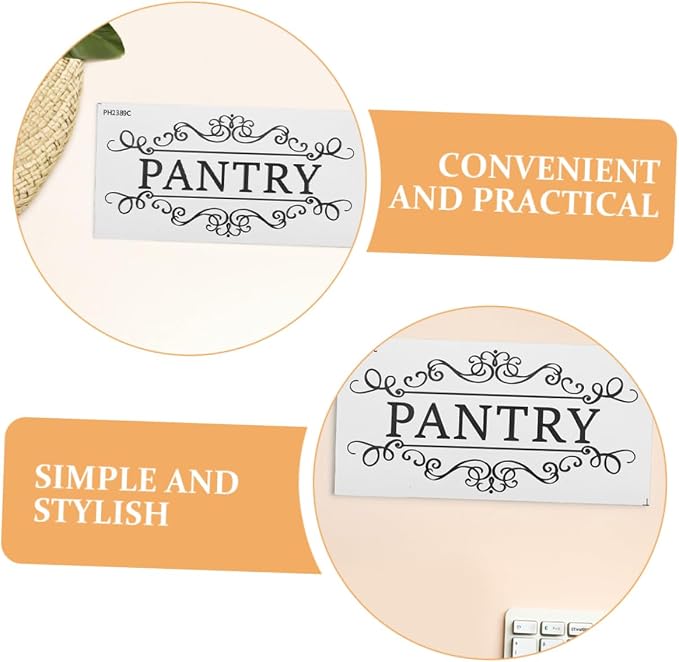 SOLUSTRE Pantry Room Wall Sticker Set 4pcs Removable Door Decal Vintage Style Decor for Pantry PVC Material - Image 8
