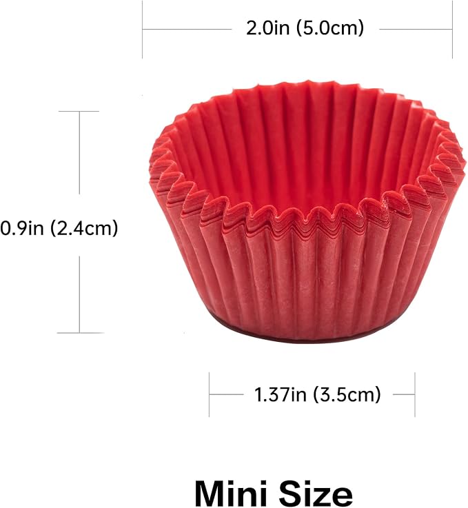 Bake Choice 400pcs Rainbow cupcake liners, mini Christmas muffin liners | Food Grade,non stick,greaseproof Parchemen Paper, Cupcake Liners for Christmas Decorations - Image 2