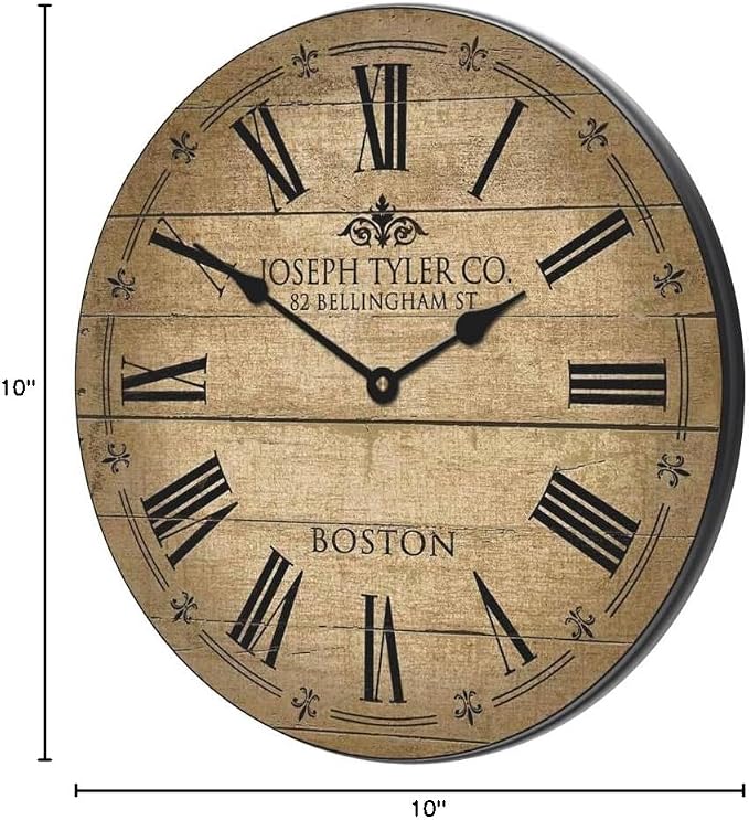 The Big Clock Store Barnwood Tan Wall Clock | Handcrafted in USA | Silent Non-Ticking Mechanism | Beautiful Color | Rustic Decor for Living Room | Battery Operated (10-Inch) - Image 9