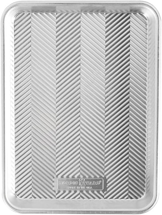 Prism Textured Aluminum Quarter Sheet Baking Pan, Heavy Duty Oven Safe Cookie Tray, Rust Resistant Easy Clean Bakeware for Baking Cookies, Pastries & Roasting by Unknown