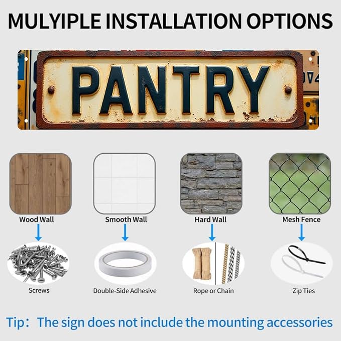 Wall Art 16 * 4 Inch Tin Signs “PANTRY” Kitchen Storage Decor Vintage Kitchen Wall Art - Image 5