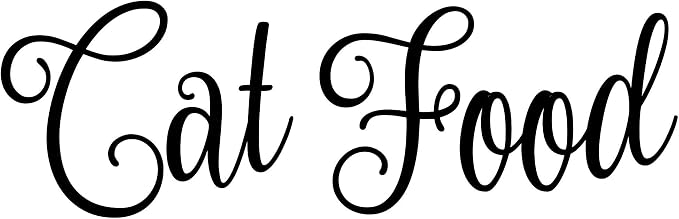 Cat Food 6.5w x 2h Label | Kitchen Organization | Die Cut Vinyl Decal | Black Fancy Font (Sticker Only) by MinglewoodTrading