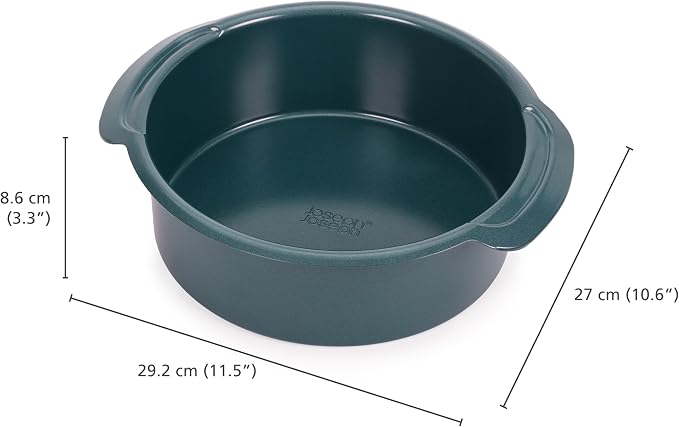 Joseph Joseph Nest™ Bake Non-Stick Round Cake Pan, 9in, Carbon Steel, Easy-Pull Handles, Stackable, Space-Saving Design, 10-Year Guarantee - Image 4