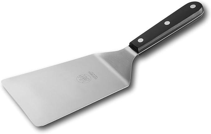 DUE BUOI set Wide Spatula blade dimension 4" x 6"1/3 and Narrow blade dimension 2" x 6" 1/3. Full Tang Triple Riveted. Non-stick Durable. ICQ Approved.