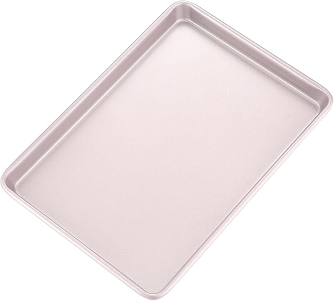 CHEFMADE 15-Inch Baking Sheet Pan, Non-Stick Carbon Steel Rimmed Cookie Sheet Pan for Oven Roasting Meat Bread Jelly Roll Battenberg Pizzas Pastries 10.6" x 15.6" x 1" (Champagne Gold) by CHEFMADE