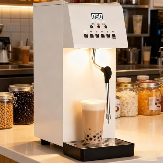 Commercial Steam Water Boiling & Milk Frothing Machine,with LED Display,5 Temperature Settings,Automatic Coffee Foam Maker,Fast Foaming in 2 Mins,Overheat Protection,304 Stainless Steel Tank