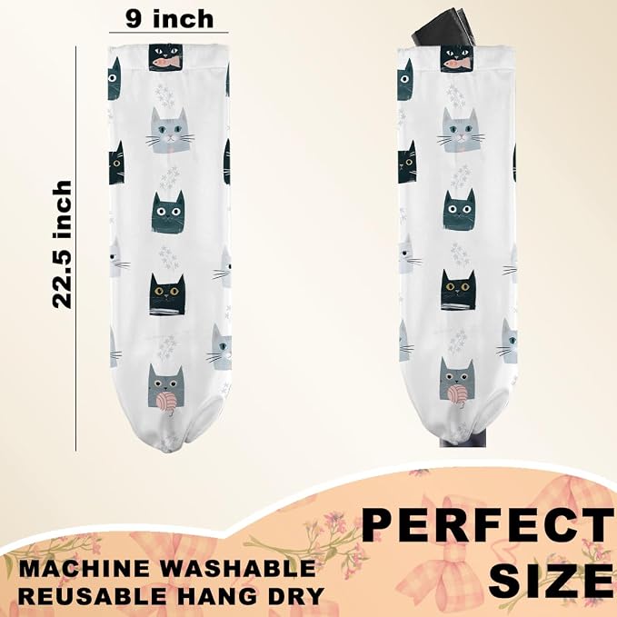 2 Pcs Cat Plastic Bag Holder, Wall Mount Grocery Bag Holder for Plastic Bags, Large Reusable Grocery Bags Organizer Storage Dispenser for Home Kitchen Pantry Decor, Cat Lover Gifts for Women - Image 2