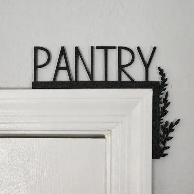 2025 New Year Gift - Cute Metal Door Topper Love You Bye Over Door Frame Decor Corner Sign Black Ornaments Wood Decorations Funny Christmas (Pantry) - Image 3
