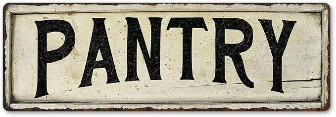 PANTRY Sign Farmhouse Signs Wall Decor Art Country Decorations Rustic Vintage Home Tin Plaque Kitchen Gift 8 x 24 Matte Finish Metal 108240028237 by ChicoCreekSigns