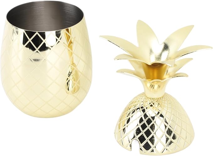 Design 500ml Stainless Steel Tumbler Cup with Lid, Reusable, Ideal for Bar and Party, Unique Cocktail Glassware (Gold) - Image 8